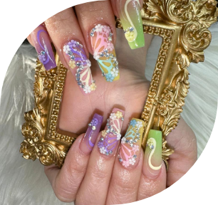 Custom nail art designs by expert technicians